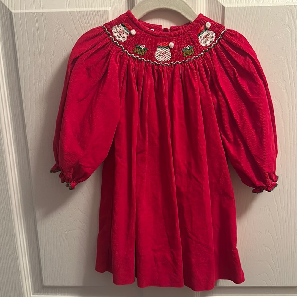 Smocked Santa Velvet Dress